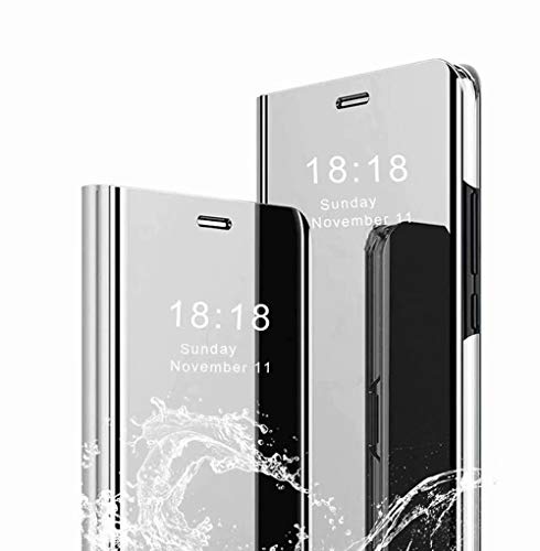 BAIDIYU Handyhülle für Oppo A54 5G Hülle, Spiegelseitige Smart Flip Schutzhülle, Voller Schutz, Hülle für Oppo A54 5G Handy Schutzhülle.(Silber) von BAIDIYU