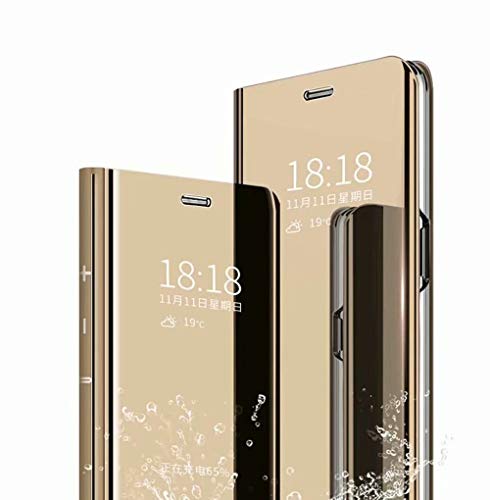 BAIDIYU Handyhülle für Oppo A72 5G Hülle, Spiegelseitige Smart Flip Schutzhülle, Voller Schutz, Hülle für Oppo A72 5G Handy Schutzhülle.(Gold) von BAIDIYU