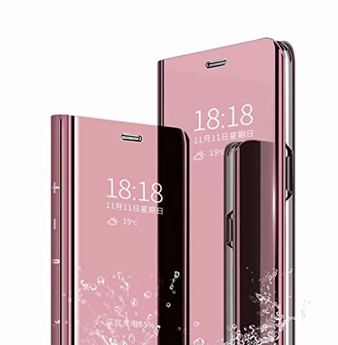 BAIDIYU Handyhülle für Oppo Find X3/ Find X3 Pro Hülle, Spiegelseitige Smart Flip Schutzhülle, Voller Schutz, Hülle für Oppo Find X3/ Find X3 Pro Handy Schutzhülle.(Roségold) von BAIDIYU