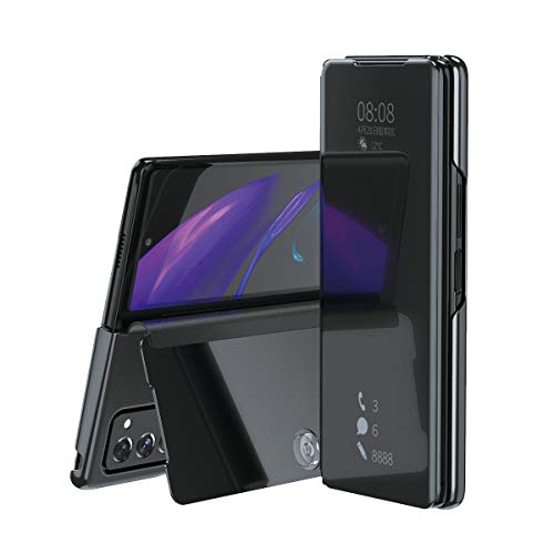 BAIDIYU Handyhülle für Samsung Galaxy Z Fold 2 Hülle, Spiegelseitige Smart Flip Schutzhülle, Voller Schutz, Hülle für Samsung Galaxy Z Fold 2 Handy Schutzhülle.(Schwarz) von BAIDIYU