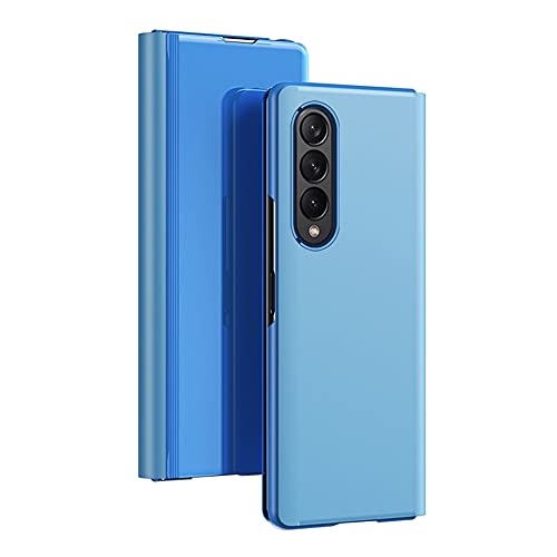 BAIDIYU Handyhülle für Samsung Galaxy Z Fold 3 5G Hülle, Spiegelseitige Smart Flip Schutzhülle, Voller Schutz, Hülle für Samsung Galaxy Z Fold 3 5G Handy Schutzhülle.(Blau) von BAIDIYU