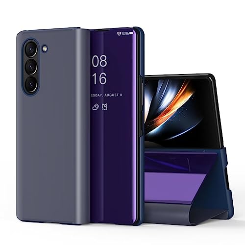 BAIDIYU Handyhülle für Samsung Galaxy Z Fold 5 Hülle, Spiegelseitige Smart Flip Schutzhülle, Voller Schutz, Hülle für Samsung Galaxy Z Fold 5 Handy Schutzhülle.(Lila) von BAIDIYU