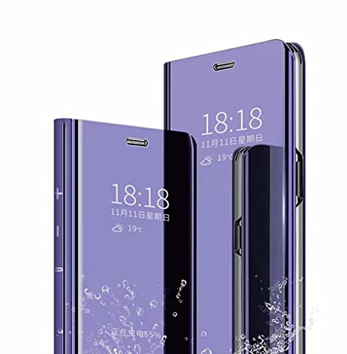 BAIDIYU Handyhülle für Xiaomi 13T Pro Hülle, Spiegelseitige Smart Flip Schutzhülle, Voller Schutz, Hülle für Xiaomi 13T Pro Handy Schutzhülle.(Lila) von BAIDIYU