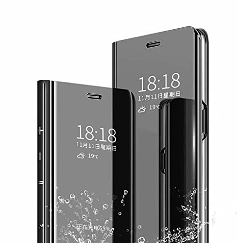 BAIDIYU Handyhülle für Xiaomi Poco M4 Pro 5G Hülle, Spiegelseitige Smart Flip Schutzhülle, Voller Schutz, Hülle für Xiaomi Poco M4 Pro 5G Handy Schutzhülle.(Schwarz) von BAIDIYU