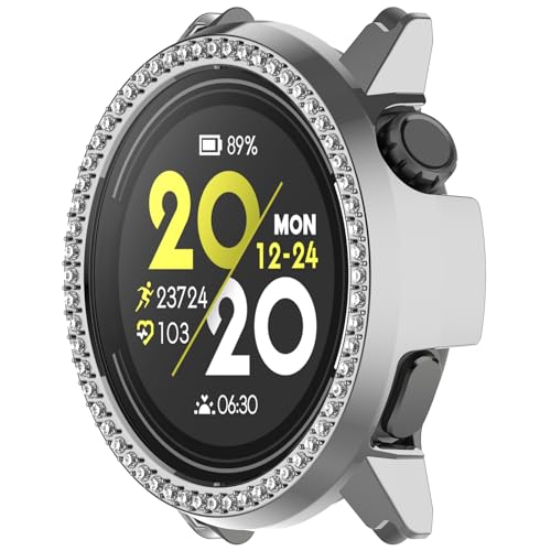 BAIDIYU Hülle Kompatibel mit COROS PACE 2,Harter PC + Mit Diamant, Sturzsicher, Kratzfest, Smartwatch Schutzhülle Kompatibel mit COROS PACE 2.(Galvanisiertes Silber) von BAIDIYU