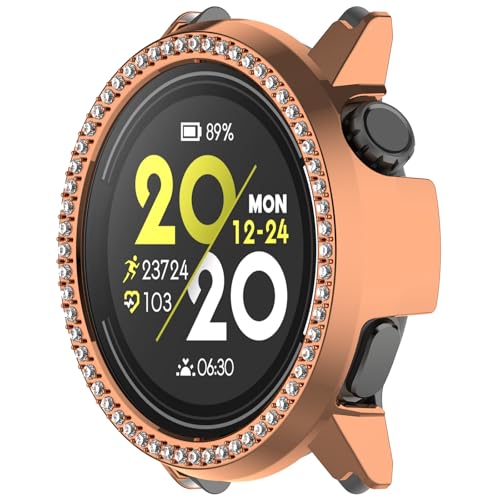 BAIDIYU Hülle Kompatibel mit COROS PACE Pro,Harter PC + Mit Diamant, Sturzsicher, Kratzfest, Smartwatch Schutzhülle Kompatibel mit COROS PACE Pro.(Galvanisiertes Rosé Gold) von BAIDIYU