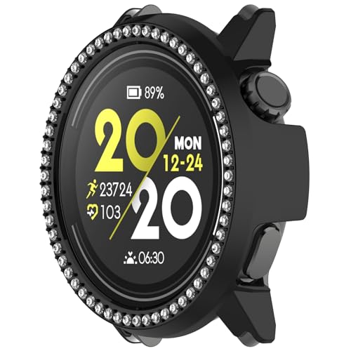 BAIDIYU Hülle Kompatibel mit COROS PACE Pro,Harter PC + Mit Diamant, Sturzsicher, Kratzfest, Smartwatch Schutzhülle Kompatibel mit COROS PACE Pro.(Galvanisiertes Schwarz) von BAIDIYU