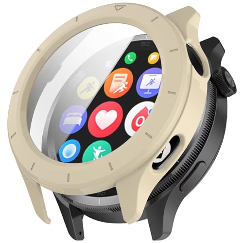 BAIDIYU Hülle Kompatibel mit Garmin Forerunner 570 42mm, PC + Gehärteter Film, Anti-Fall, Anti-Kratzer, Smartwatch Schutzhülle Kompatibel mitr Garmin Forerunner 570 42mm.(Elfenbeinweiß) von BAIDIYU