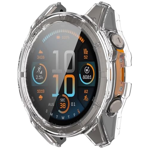 BAIDIYU Hülle Kompatibel mit Garmin Tactix 8 AMOLED 47mm, PC + Gehärteter Film, Anti-Fall, Anti-Kratzer, Smartwatch Schutzhülle Kompatibel mitr Garmin Tactix 8 AMOLED 47mm.(Transparent) von BAIDIYU
