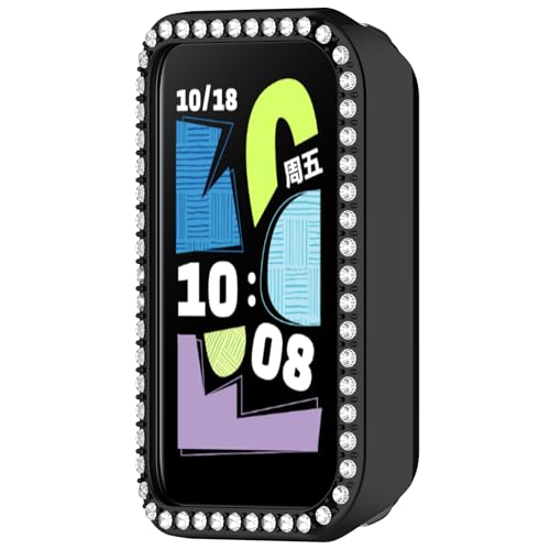 BAIDIYU Hülle Kompatibel mit Honor Band 10,Harter PC + Mit Diamant, Sturzsicher, Kratzfest, Smartwatch Schutzhülle Kompatibel mit Honor Band 10.(Galvanisiertes Schwarz) von BAIDIYU