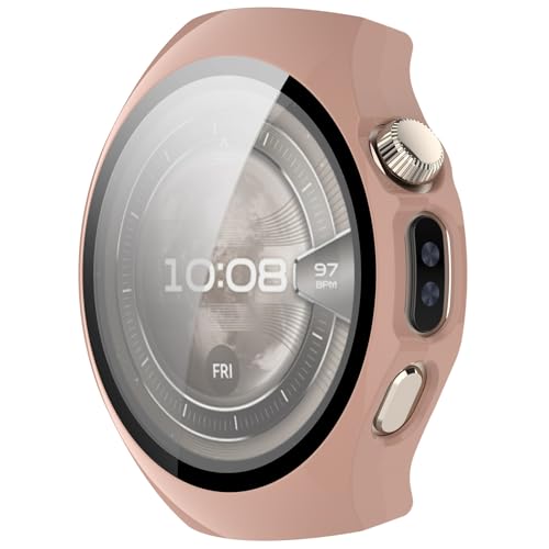 BAIDIYU Hülle Kompatibel mit Huawei Watch 5 42mm, PC + Gehärteter Film, Anti-Fall, Anti-Kratzer, Smartwatch Schutzhülle Kompatibel mitr Huawei Watch 5 42mm.(Rosa) von BAIDIYU