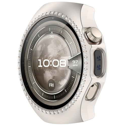 BAIDIYU Hülle Kompatibel mit Huawei Watch 5 42mm,Harter PC + Mit Diamant, Sturzsicher, Kratzfest, Smartwatch Schutzhülle Kompatibel mit Huawei Watch 5 42mm.(Mattiertes Sternenlicht) von BAIDIYU