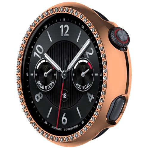 BAIDIYU Hülle Kompatibel mit vivo Watch 5,Harter PC + Mit Diamant, Sturzsicher, Kratzfest, Smartwatch Schutzhülle Kompatibel mit vivo Watch 5.(Galvanisiertes Rosé gold) von BAIDIYU
