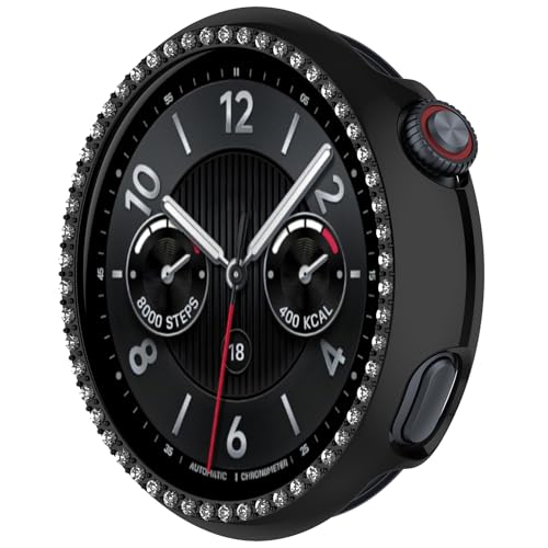 BAIDIYU Hülle Kompatibel mit vivo Watch 5,Harter PC + Mit Diamant, Sturzsicher, Kratzfest, Smartwatch Schutzhülle Kompatibel mit vivo Watch 5.(Galvanisiertes Schwarz) von BAIDIYU
