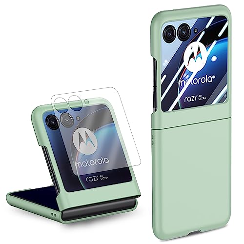 BAIDIYU Hülle für Motorola Razr 40 Ultra, Ultra Dünn, Anti-Drop, Kratzfeste, Harter PC + Hinterer Kleiner Bildschirmfilm für Motorola Razr 40 Ultra Schutzhülle.Grün von BAIDIYU