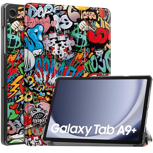 BAIDIYU Hülle für Samsung Galaxy Tab A9 Plus, Ultraleichte Schutzhülle mit Standfuß und automatischer Sleep/Wake-Funktion, Hülle für Samsung Galaxy Tab A9 Plus Tablet.(Graffiti) von BAIDIYU