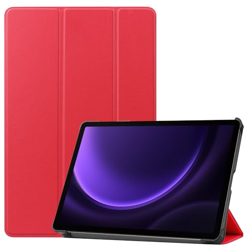 BAIDIYU Hülle für Samsung Galaxy Tab S9 FE, Ultraleichte Schutzhülle mit Standfuß und automatischer Sleep/Wake-Funktion, Hülle für Samsung Galaxy Tab S9 FE Tablet.(Rot) von BAIDIYU