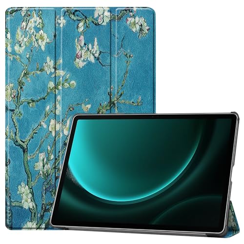 BAIDIYU Hülle für Samsung Galaxy Tab S9 FE Plus, Ultraleichte Schutzhülle mit Standfuß und automatischer Sleep/Wake-Funktion, Hülle für Samsung Galaxy Tab S9 FE Plus Tablet.(Aprikosenblüte) von BAIDIYU