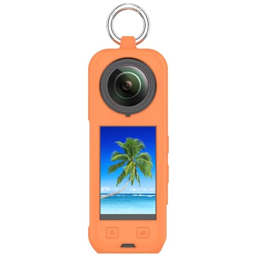 BAIDIYU Silikon-Schutzhülle Kompatibel mit Insta360 X5, rutschfest, Stoßfest, Langlebig, Kratzfest, Schale für Kompatibel mit Insta360 X5.(Orange Farbe) von BAIDIYU