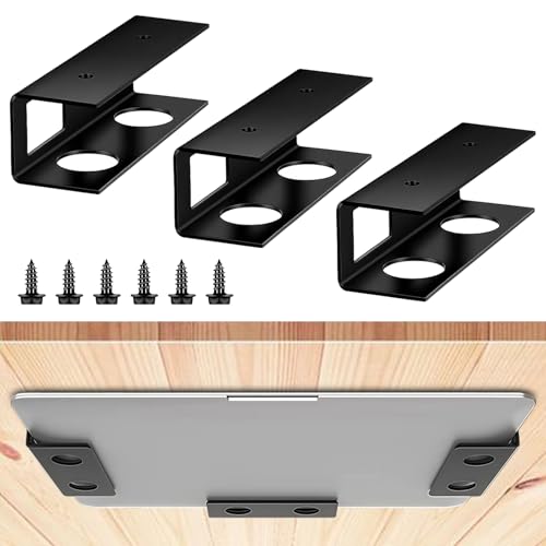 BAIFULAI Unter-Tisch-Halterungen, Laptop PC Halterung Unter Schreibtisch, Multifunktionale Halterung Halter mit Schrauben oder Klebeband, für Laptop, Tablet, Tastatur und Mehr von BAIFULAI