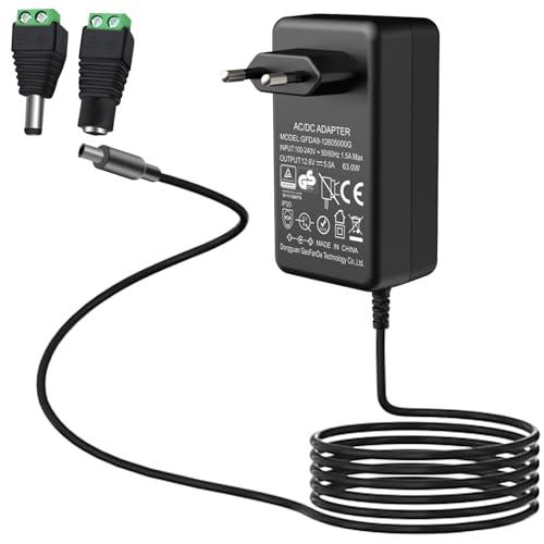 12V Netzteil 2A, AC Netzteil Adapter mit 1.5m Lange, zu DC Konverter Transformator 100~240V Eingang, DC24 Volt 2000mA 48W Kabel AC mit 5.5 x 2.1mm Ausgang EU Stecker für LED Streifen (24V 2A) von BAIFULAI