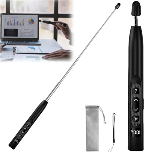 Presenter mit Laserpointer, Präsentationsfernbedienung mit Zeigestab Ausziehbar, Powerpoint Fernbedienung, Pointer für Präsentationen, Laserpointer Präsentation, für Klassenzimmer Hörsaal Büro von BAIFULAI