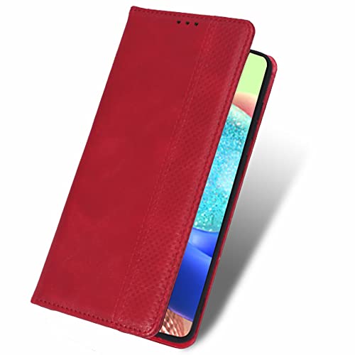 BAILI Lederhülle für Umidigi F3 4G/5G Hülle, Flip Case Schutzhülle Handy mit Kartenfach Stand, Tasche Cover Etui Handyhülle für Umidigi F3 4G/5G, Rot von BAILI