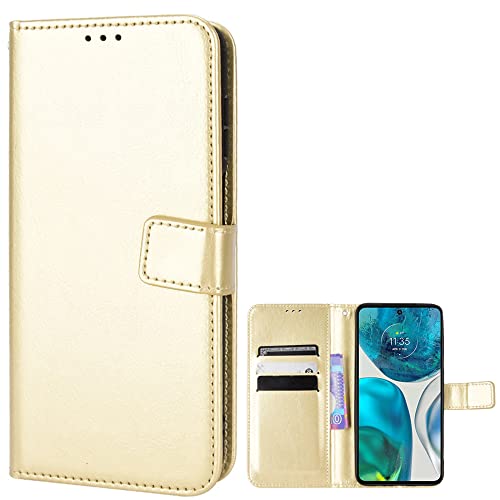 BAILI Lederhülle für Umidigi F3 SE/F3S Hülle, Flip Case Schutzhülle Handy mit Kartenfach Stand, Tasche Cover Etui Handyhülle für Umidigi F3 SE/F3S, Golden von BAILI