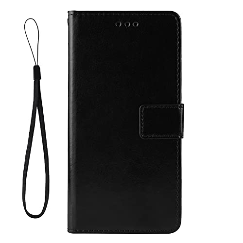 BAILI Lederhülle für ZTE Axon 30 Ultra 5G Hülle, Flip Case Schutzhülle Handy mit Kartenfach Stand, Tasche Cover Etui Handyhülle für ZTE Axon 30 Ultra 5G, Schwarz von BAILI