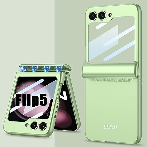 BAILI Z Flip5 Schutz der Linse Handyhülle, Kompatibel mit Samsung Galaxy Z Flip5 Hülle mit Scharnierschutz Magnetischer, Stoßfest Anti-Rutsch Schutzhülle für Samsung Galaxy Z Flip5 Case-001 von BAILI