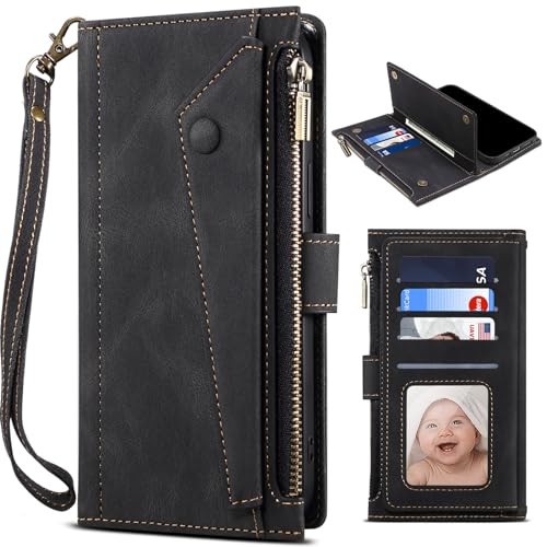 BAILI Zipper Wallet Case für Redmi Turbo 4 Pro, Magnetverschluss, Reißverschlusstasche Cover mit Card Slots Kickstand für Redmi Turbo 4 Pro-Schwarz BAILI Zipper Wallet Case für Redmi Turbo 4 Pro, Magnetverschluss, Reißverschlusstasche Cover mit Card Slots Kickstand für Redmi Turbo 4 Pro-Schwarz von BAILI