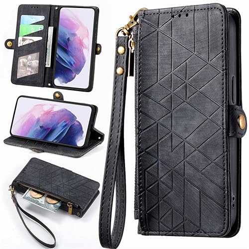 BAILI Zipper Wallet Handyhülle für iPhone SE 2024 Case, Reißverschluss Tasche Ständer Case Handytasche für iPhone SE 2024 Hülle-001 von BAILI