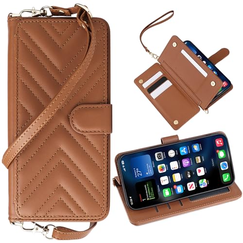 BAILI für Umidigi Note 100 4G/5G Handyhülle, Flip Wallet Case mit 6 Kartenfächern Handgelenkschlaufe Abdeckung für Umidigi Note 100 4G/5G-Braun von BAILI