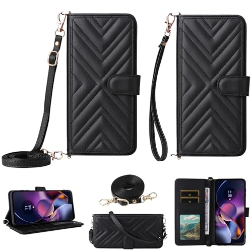 BAILI für Xiaomi Poco F7 Handyhülle, Flip Wallet Case mit 6 Kartenfächern Handgelenkschlaufe Abdeckung für Xiaomi Poco F7-Schwarz von BAILI