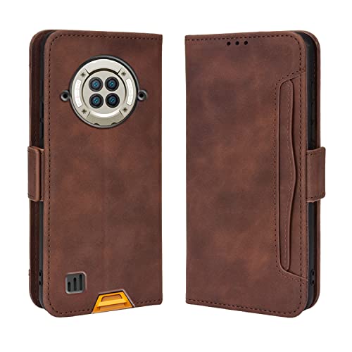 Lederhülle für DOOGEE S96 Pro Hülle, Flip Case Schutzhülle Handy mit Kartenfach Stand, Tasche Cover Etui Handyhülle für DOOGEE S96 Pro, Brown von BAILI