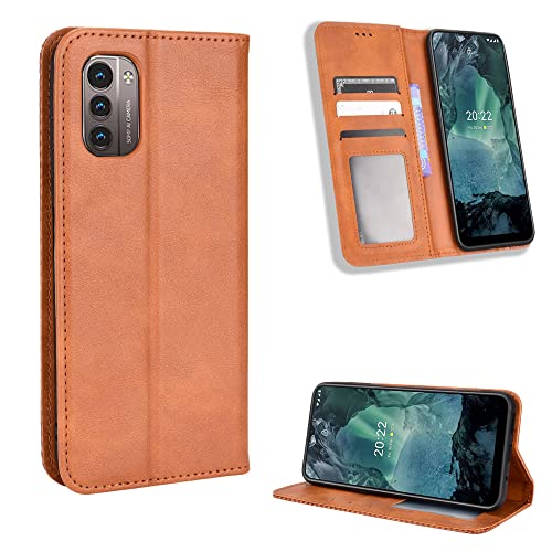 Lederhülle für Nokia G21/G11 Hülle, Flip Case Schutzhülle Handy mit Kartenfach Stand, Tasche Cover Etui Handyhülle für Nokia G21/G11, Brown von BAILI