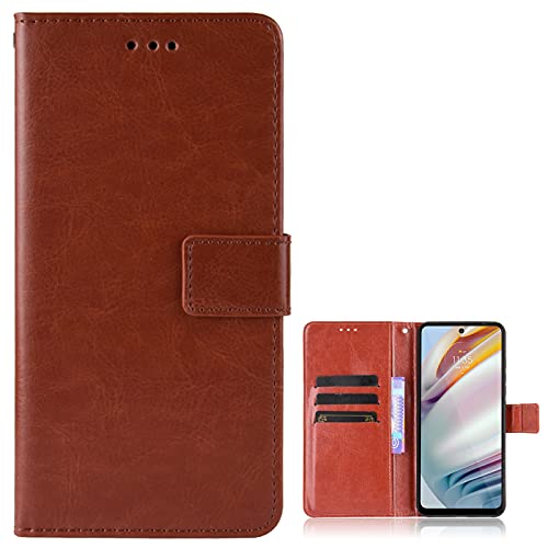 Lederhülle für Nokia X100/X10/X20 Hülle, Flip Case Schutzhülle Handy mit Kartenfach Stand, Tasche Cover Etui Handyhülle für Nokia X100/X10/X20, Brown von BAILI