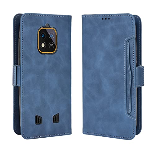 Lederhülle für Oukitel WP18 Hülle, Flip Case Schutzhülle Handy mit Kartenfach Stand, Tasche Cover Etui Handyhülle für Oukitel WP18, Blau von BAILI