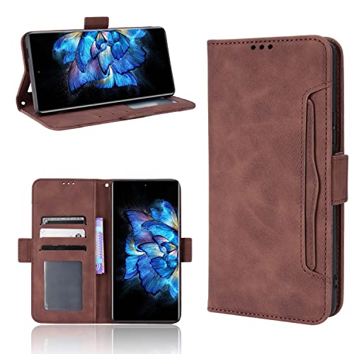 Lederhülle für Umidigi F3 4G/5G Hülle, Flip Case Schutzhülle Handy mit Kartenfach Stand, Tasche Cover Etui Handyhülle für Umidigi F3 4G/5G, Brown von BAILI