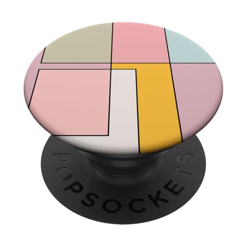 Abstrakt geometrisch rosa gelb PopSockets Klebender PopGrip von BAINAI
