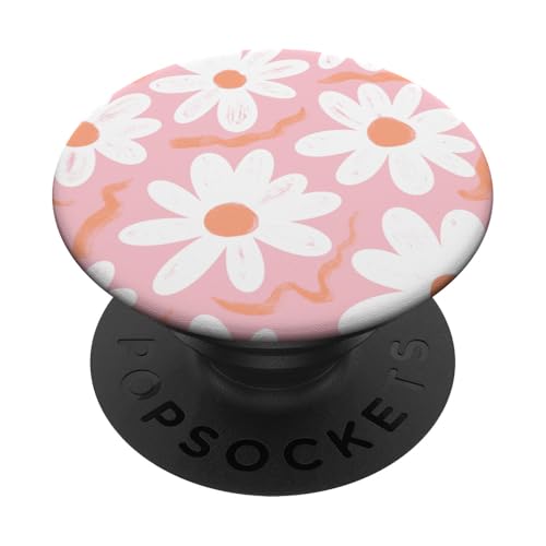 Blumen Muster Gänseblümchen Rosa PopSockets Klebender PopGrip von BAINAI