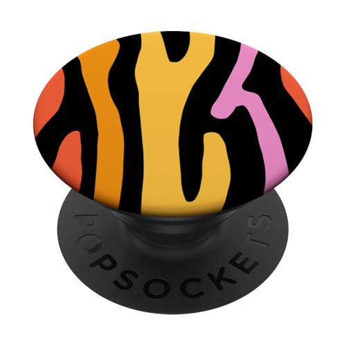 Groovy Retro Zebra PopSockets Klebender PopGrip Groovy Retro Zebra PopSockets Klebender PopGrip von BAINAI