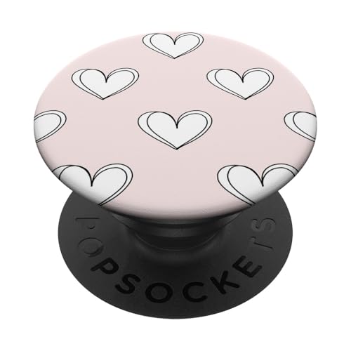 Herz Muster Line Art PopSockets Klebender PopGrip von BAINAI