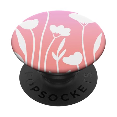 Retro Blumen Gradient Rosa Lila PopSockets Klebender PopGrip von BAINAI