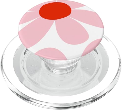 Retro Blumen rosa rot PopSockets PopGrip für MagSafe von BAINAI