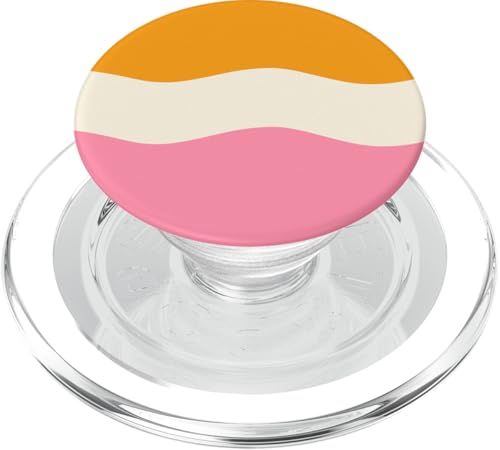 Retro Groovy Orange Pink Abstrakt Wellen PopSockets PopGrip für MagSafe von BAINAI