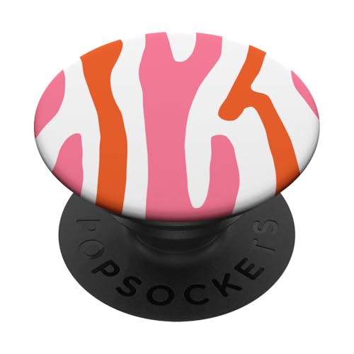 Zebra Muster Rosa Orange Groovy Swirl PopSockets Klebender PopGrip von BAINAI