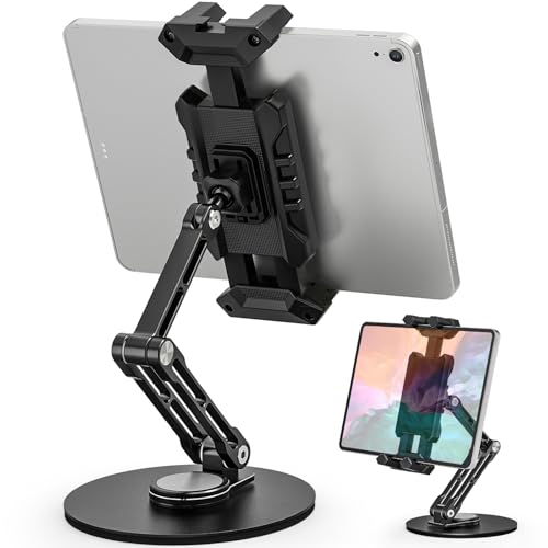 BAISHUN Tablet-Ständer für iPad, Tablet-Halterung für den Schreibtisch, um 360 Grad drehbar, robuste Basis, faltbar, einfache Einrichtung, höhenverstellbare Halterung, kompatibel mit 4,7-13,5 Zoll BAISHUN Tablet-Ständer für iPad, Tablet-Halterung für den Schreibtisch, um 360 Grad drehbar, robuste Basis, faltbar, einfache Einrichtung, höhenverstellbare Halterung, kompatibel mit 4,7-13,5 Zoll von BAISHUN