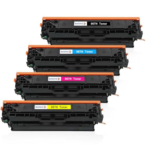BAISINE 067 067H Toner Kompatibel mit Canon 067H CRG-067H Toner für Canon i-SENSYS MF657Cdw MF655Cdw MF651Cw LBP633Cdw LBP632Cdw LBP631Cw MF653Cdw MF654Cdw MF656Cdw (4 Pack, Schwarz Cyan Gelb Magenta) von BAISINE