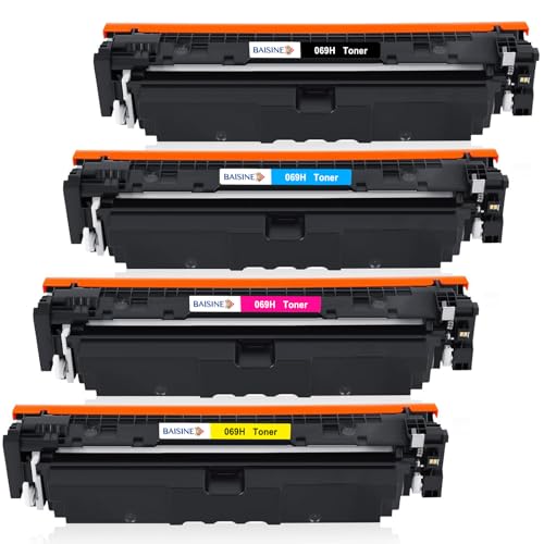 BAISINE 069H Toner kompatibel für Canon 069H 069 Tonerkartuschen für Canon i-SENSYS LBP673Cdw LBP674Cdw LBP674Cx MF751Cdw MF753Cdw MF752Cdw MF756Cx (4er-Pack, Schwarz, Cyan, Gelb, Magenta) von BAISINE